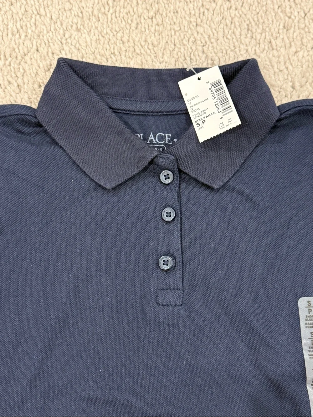 The Children's Place Navy Short Sleeve Polo Shirt Size Small